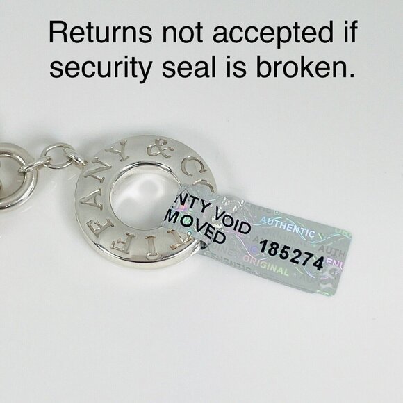 Authentic Return Tiffany Etched Bow Arrow Heart Tag Toggle Necklace in Silver - Picture 8 of 8